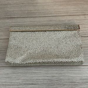 Jimmy Choo Silver Glitter Clutch